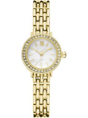 Women's Gold And White Analog Quartz Relogio Feminino Waterproof Bracelet Watch